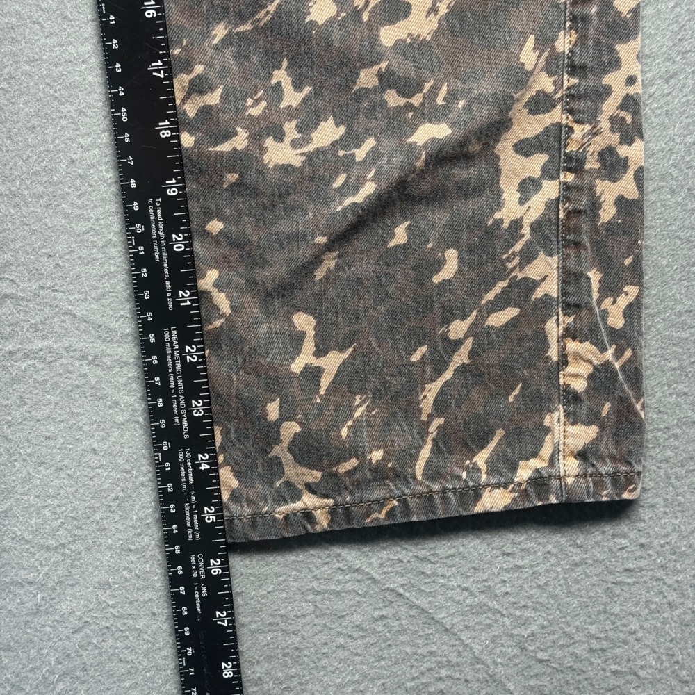 Abercrombie Kids Low Rise Baggy Jeans 11/12 Regular Camo Print Wide Leg Brown - Picture 6 of 9